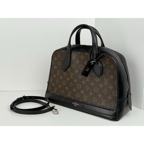 LOUIS VUITTON Dora MM Monogram LV Shoulder Bag Strap Black Speedy Satchel Tote - Picture 1 of 15
